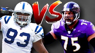 Jonathan Ogden vs Dwight Freeney 2004  OL vs DL Matchup [upl. by Lib]