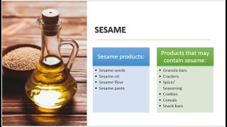 The 9th big allergen Sesame │ The Big 9 Major Allergens in the US │ Food Safety [upl. by Htirehc]