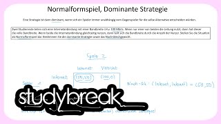 Normalformspiel Dominante Strategie  Spieltheorie [upl. by Morlee]