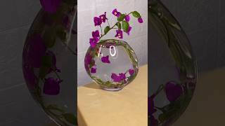 Purple Bougainville Flower Arrangement in a Clear Glass Vase [upl. by Ayor874]