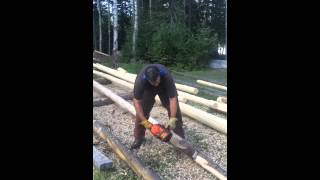 Jason running a Log Wizard Debarking Tool [upl. by Hevak428]