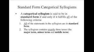 Standard Form Categorical Syllogisms [upl. by Rae]