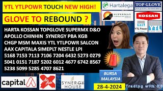 Daily KLSE BURSA UPDATE  2942024💥YTL YTLPOWR TOUCH NEW HIGH💥GLOVE TO REBOUND  💥HARTA KOSSAN [upl. by Turpin]