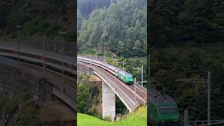 🚆 Die Re 460 010 auf der Intschireussbrücke Ein Intercity nach Zürich HB und hupt zur Begrüßung 🚂 [upl. by Amaerd]