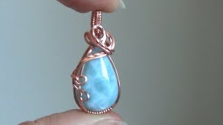 Basic Cabochon Wrap Wire Wrapped Pendant Beginner [upl. by Sivrat]