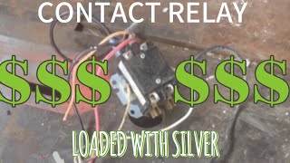 SCRAPPING a contact relay from an old ac unit HUGE SILVER CONTACTS [upl. by Ocko]