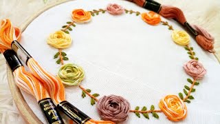 how to do embroidery design wheel embroidery design needle petal [upl. by Ianaj]