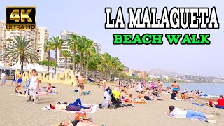 MALAGA Spain Beach Walk Playa La Malagueta april 2024  Costa Del Sol Andalusia 4K [upl. by Zurek451]