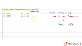 binomial system of nomenclate for plants is effective from [upl. by Ahsiak486]