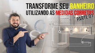 Como fazer um banheiro com as medidas corretas  PARTE 01 [upl. by Eliezer]