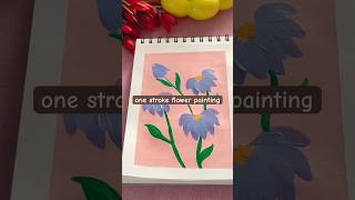 One Stroke Acrylic Flowers Painting 🌸🎨 shorts acrylicpainting flowerpainting art ytshorts [upl. by Nedearb242]