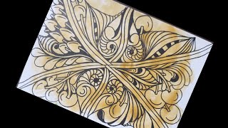 easy zen pattern  zentangle art  tangle patternart zentanglepattern drawing howtodraw tangle [upl. by Kuster]