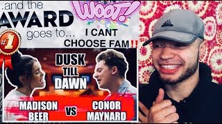 CONOR MAYNARD x MADISON BEER Who Won Fam⁉️😳 “Dusk Till Dawn” REACTION [upl. by Etnovaj]