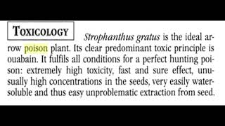 Toxicology Strophanthus gratus [upl. by Eelac984]