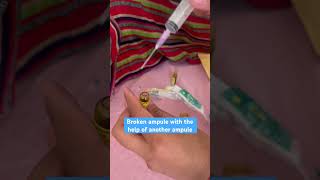 Broken ampule technique cannula injection doctor neet medicalstudent bscnursing paramedical [upl. by Sennahoj]