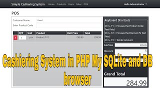 Cashiering System in PHP My SQLite and DB browser [upl. by Colon]