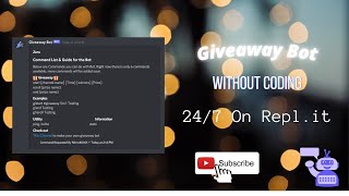 Discord Giveaway Bot  Free Source Code  Replit Tutorial [upl. by Euqimod]