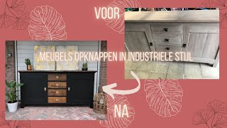 Oude meubels opknappen met zwarte krijtverf in industriele stijl [upl. by Sunderland895]