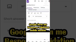 Response validation  Google form  mobile number validation  mjjolly technology [upl. by Hsakaa459]