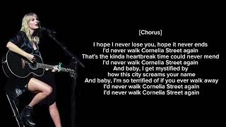 TAYLOR SWIFT  CORNELIA STREETLive From Paris LYRICS [upl. by Annyahs589]