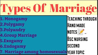 Types of Marriage sociology marriage typesofmarriage [upl. by Ainej707]