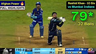 MI vs GT IPL 2023 Highlights  Rashid Khan 79 in 32 Balls vs MI  Rashid Khan Batting vs Mumbai [upl. by Rubinstein387]