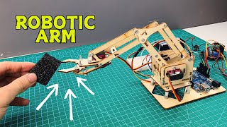 Wooden Robotic Arm with Arduino [upl. by Sirama]