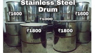 2 Quantal  200 Kg  Stainless Steel Drum container  ISI Marked Steel [upl. by Ahsar324]