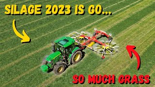 SILAGE 2023 SEASON BEGINS  HUGE AMOUNT OF GRASS [upl. by Lleksah418]