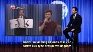 Daniel Radcliffe Singing Rapping Alphabet Aerobics Lyrics on Screen [upl. by Vharat]