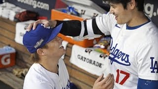 大谷翔平 ライオンの赤ちゃんと山本由伸の絶叫姿を重ね合わせる 試合後、ＳＮＳに投稿 降板直後には背中ポンポン→ハイタッチ [upl. by Kippar981]