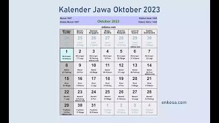 Kalender Jawa Oktober 2023 Lengkap Hari Baik [upl. by Enomor]