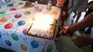 Lighting Nannas 100th Birthday Cake [upl. by Robers442]