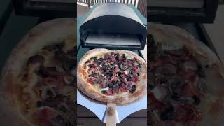 Cooking in Canada with the Bertello Pizza Oven Wood  Gas  Efficiency Prosciutto and portobello [upl. by Stinky81]