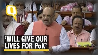 Will Give Our Lives for PoK Amit Shah Moves Resolution to Revoke Article 370 in LS  The Quint [upl. by Nagle]