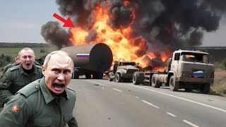 JUST HAPPENED Ukrainian Leopard2 tanks destroyed a shipment of 540 tons of Russian logistics [upl. by Ketchan]