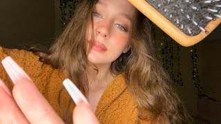 ASMR  Hair Brushing Combing amp Scalp Scratching with Extra Long Nails layered sounds [upl. by Irrehs]