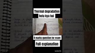 Thermal degradation hota kya hai important degradation explanation cipet trending exam [upl. by Arvid794]