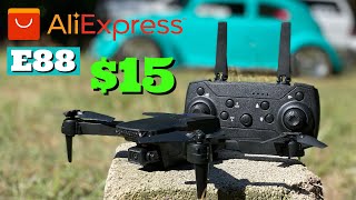 E88 Cheap 15 Foldable Camera Drone From Aliexpress [upl. by Kallick]