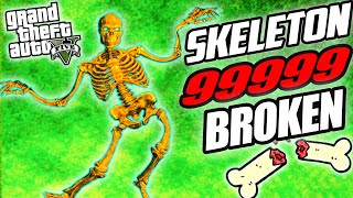 GTA 5 Breaking EVERY BONE As SKELETON In GTA V   GTA 5 mods [upl. by Valentino]