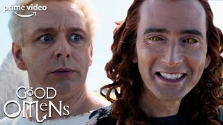 Crowley and Aziraphales First Scene  Good Omens  Prime Video [upl. by Quitt]