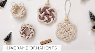 DIY MACRAME ORNAMENTS  EASY MACRAME CHRISTMAS ORNAMENTS [upl. by Egroj]