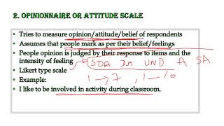 143 Opinionnaire or Attitude scale [upl. by Warren479]