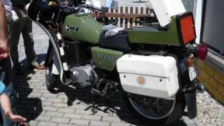 MZ ETZ 250 F Motorrad der Volkspolizei in der DDR beim Dreiecksrennen in Gößnitz [upl. by Ayekan]