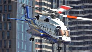 Impressive Sikorsky S92 Helibus landing amp takeoff at 34th street East River heliport New York [upl. by Jack]