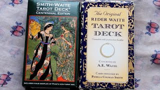 Deck comparison Centennial versus Original Rider Waite Smith [upl. by Boylston449]