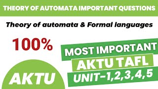 Theory of automata and formal languages important questions aktu 2024 TAFL imp aktu questions [upl. by Niwroc127]