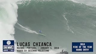 Lucas Chianca at Nazaré  2018 Ride of the Year Award Entry  WSL Big Wave Awards [upl. by Ydualc]