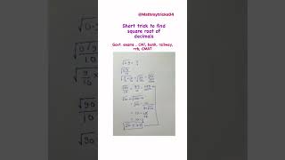 Decimal square root  competitive exam  math education knowledge tricks study students [upl. by Cherise126]