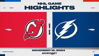 NHL Highlights  Devils vs Lightning  November 16th 2024 [upl. by Teodoor]